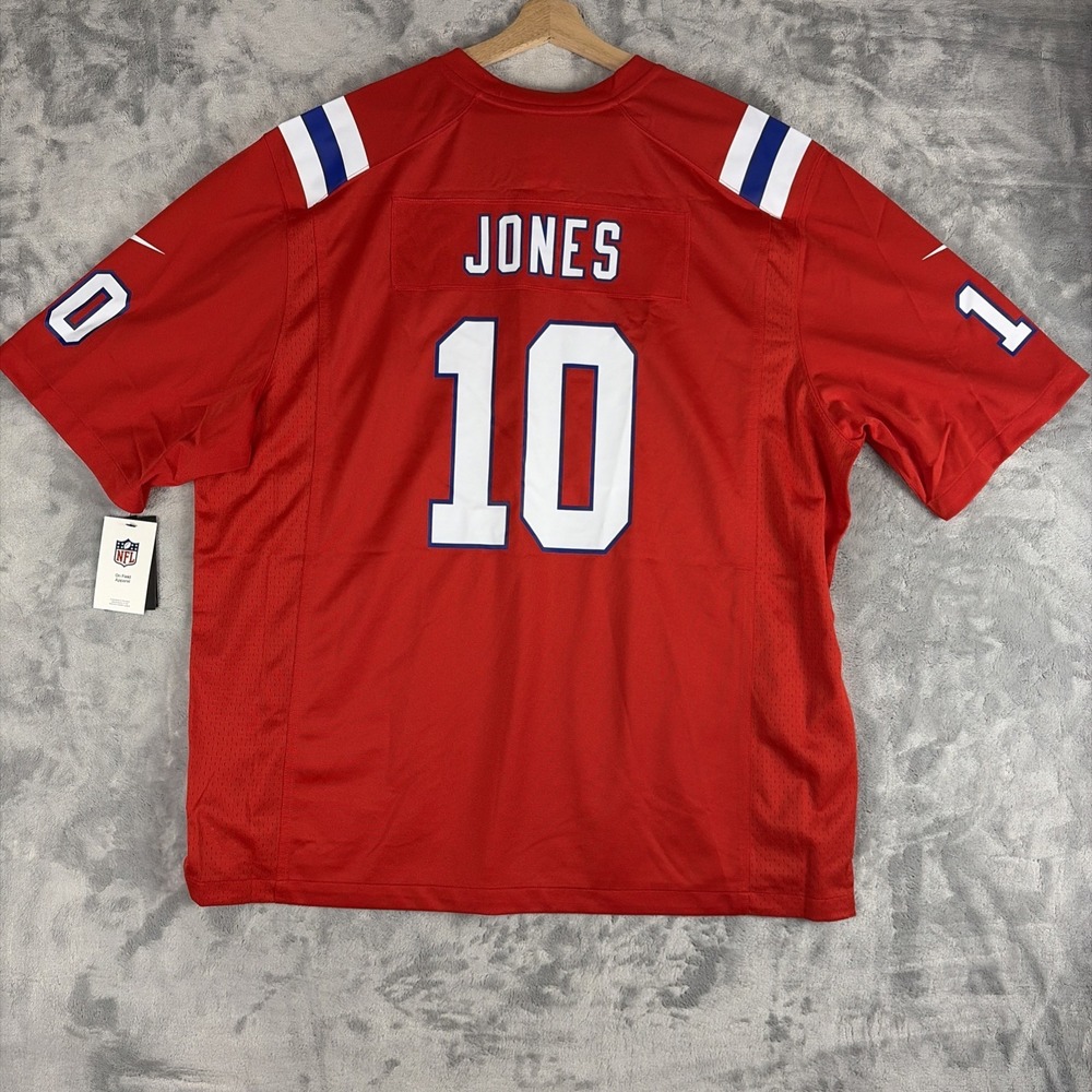 Mac Jones New England Patriots Nike Alternate Game Jersey Throwback Red 3XL NEW! - Picture 10 of 10
